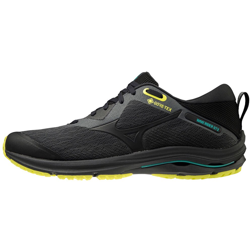 Mizuno Wave Rider Gtx 2 - Erkek Trail Koşu Ayakkabısı - Koyu Gri/Siyah/Sarı Türkiye (XZMHIC-281)